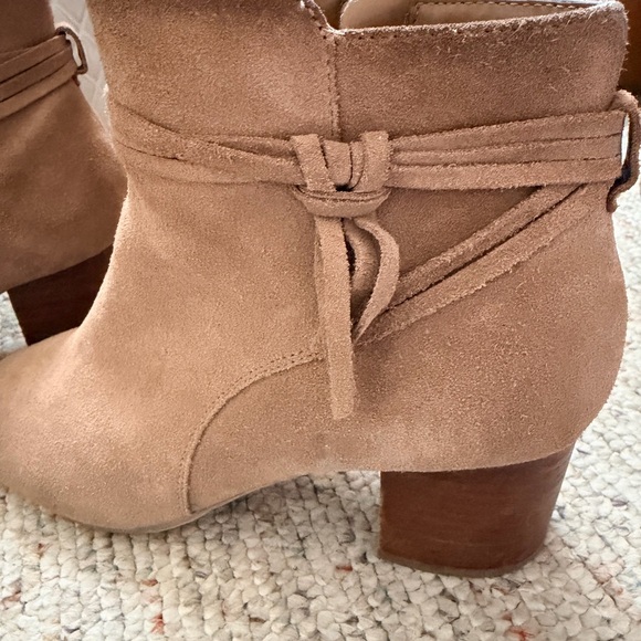 Women's Tan Suede Ankle Boots - Picture 4 of 8